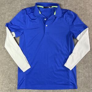 RLX Ralph Lauren Men's Polo Long Sleeve Shirt Blue‎ Pullover Golf Small Layered